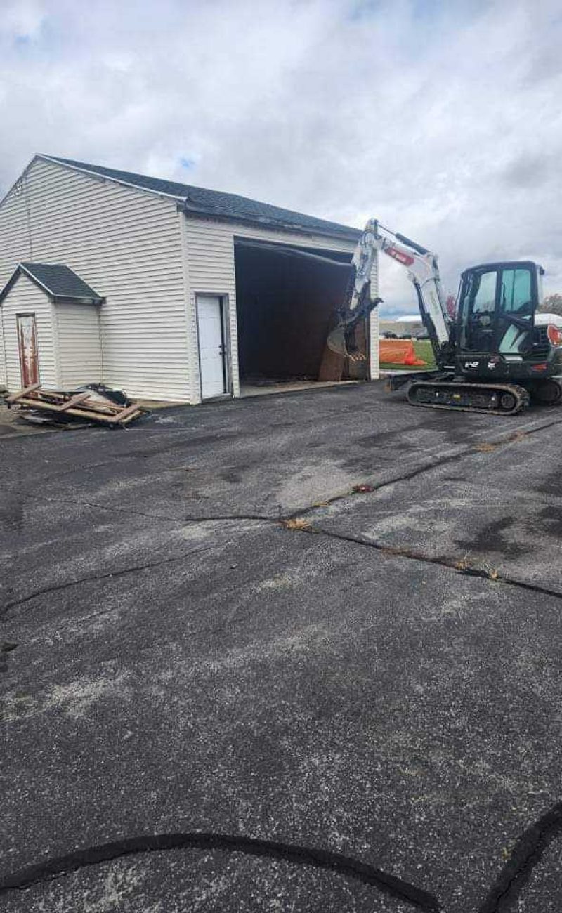Demolition project in progress by Waste Away WNY